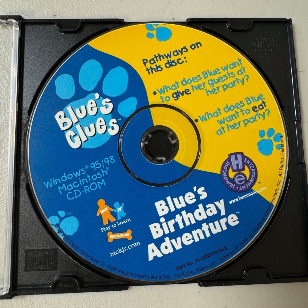 Vintage Blues Clues Birthday Adventure CD-ROM Education Interactive Preschool